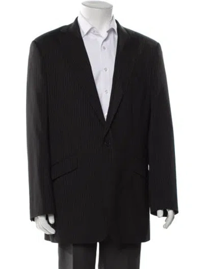 Pre-owned Ted Baker Striped Blazer In Gray