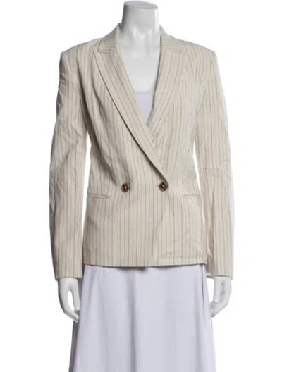 Pre-owned Ted Baker Striped Blazer In White