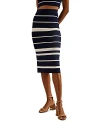 TED BAKER STRIPED BODYCON KNIT SKIRT