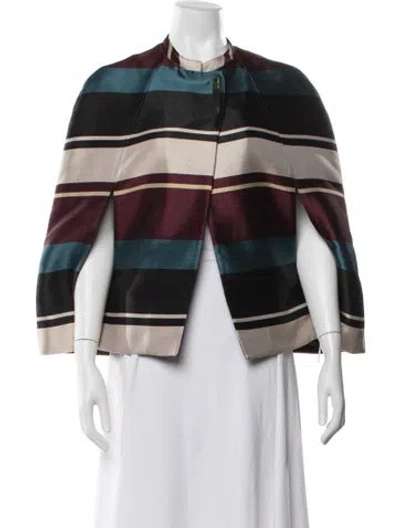 Pre-owned Ted Baker Striped Cape In Black