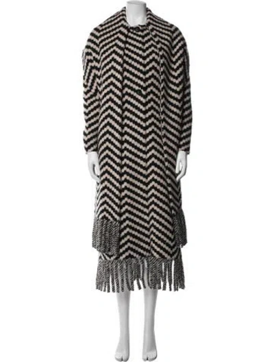 Pre-owned Ted Baker Striped Coat In Black
