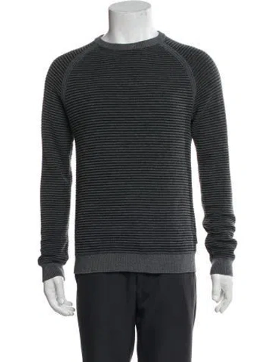 Pre-owned Ted Baker Striped Crew Neck Pullover In Blue
