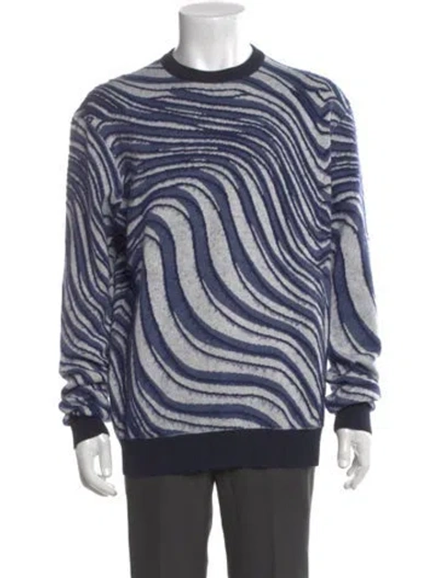 Pre-owned Ted Baker Striped Crew Neck Pullover In Blue