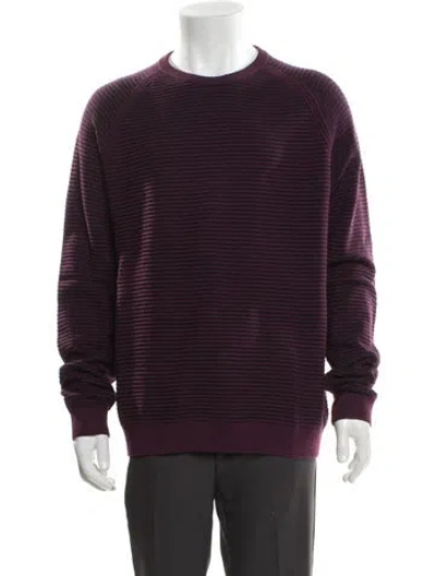Pre-owned Ted Baker Striped Crew Neck Pullover In Purple