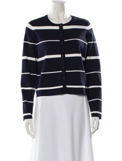 Pre-owned Ted Baker Striped Crew Neck Sweater In Blue