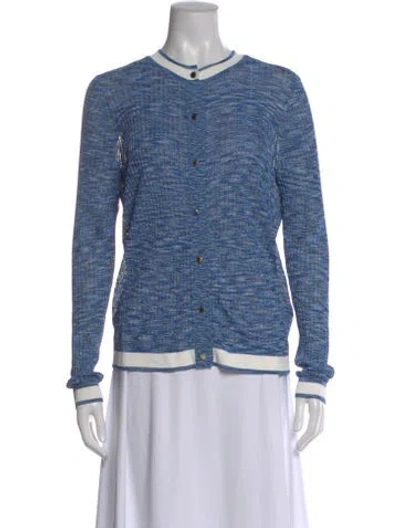 Pre-owned Ted Baker Striped Crew Neck Sweater In Blue