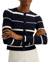 TED BAKER STRIPED CROPPED CARDIGAN
