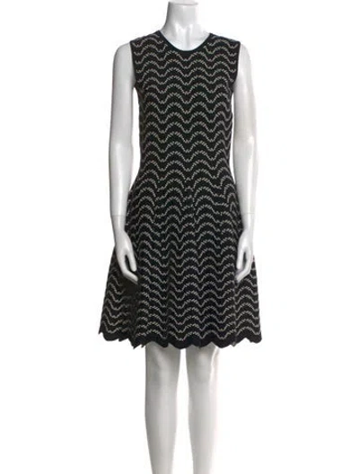 Pre-owned Ted Baker Striped Knee-length Dress In Black