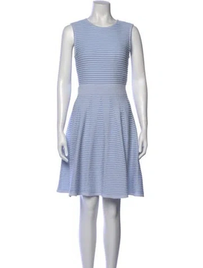 Pre-owned Ted Baker Striped Knee-length Dress In Blue