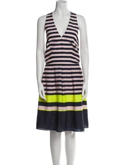 Pre-owned Ted Baker Striped Knee-length Dress In Multi