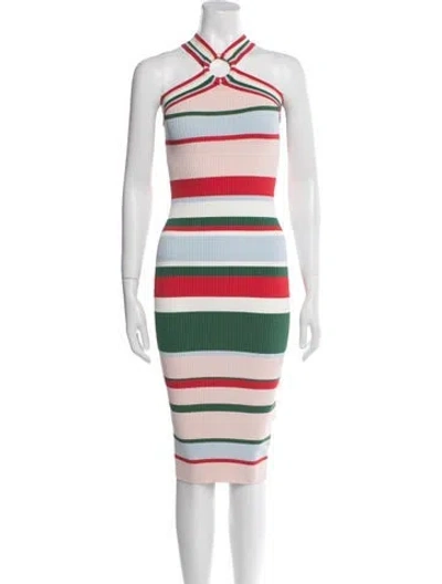 Pre-owned Ted Baker Striped Knee-length Dress In Pink