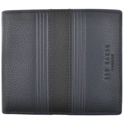 Ted Baker Striped Leather Wallet Navy