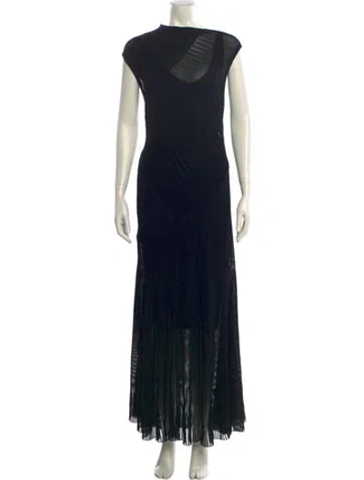 Pre-owned Ted Baker Striped Long Dress W/ Tags In Black