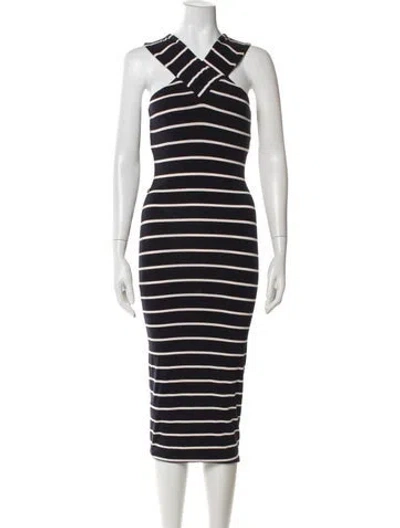 Pre-owned Ted Baker Striped Midi Length Dress In Multi