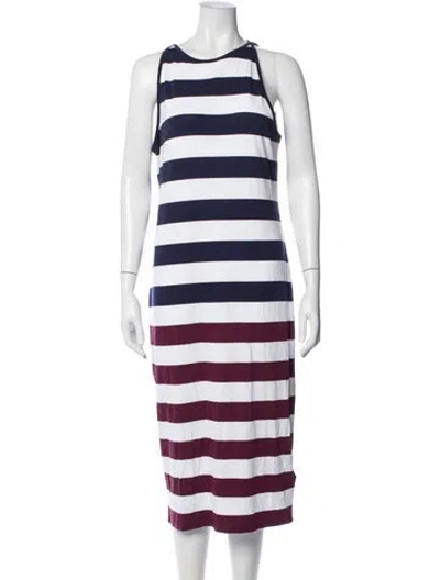 Pre-owned Ted Baker Striped Midi Length Dress W/ Tags In Multi