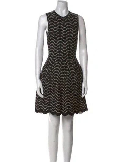 Pre-owned Ted Baker Striped Mini Dress In Black