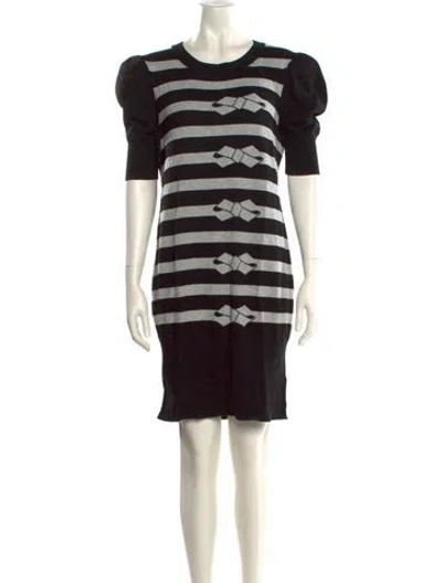 Pre-owned Ted Baker Striped Mini Dress In Black