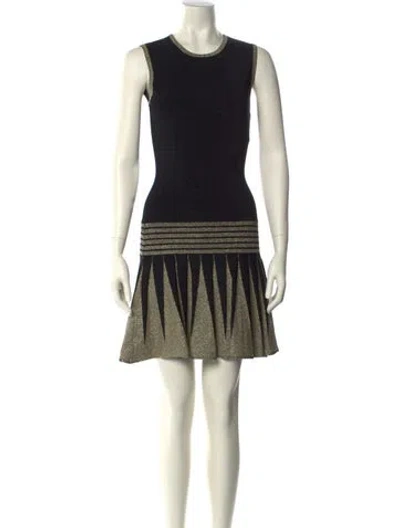 Pre-owned Ted Baker Striped Mini Dress In Black