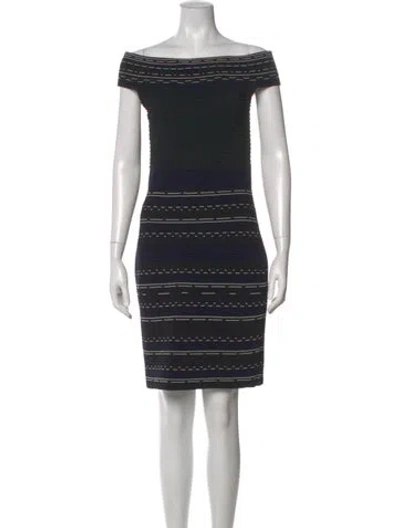 Pre-owned Ted Baker Striped Mini Dress In Black