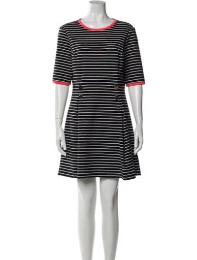 Pre-owned Ted Baker Striped Mini Dress In Black