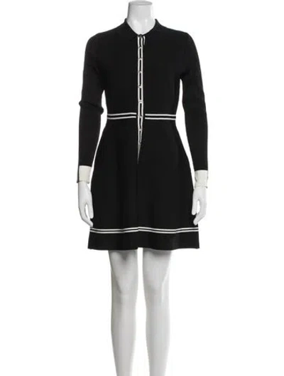 Pre-owned Ted Baker Striped Mini Dress In Black