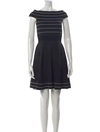 Pre-owned Ted Baker Striped Mini Dress In Black