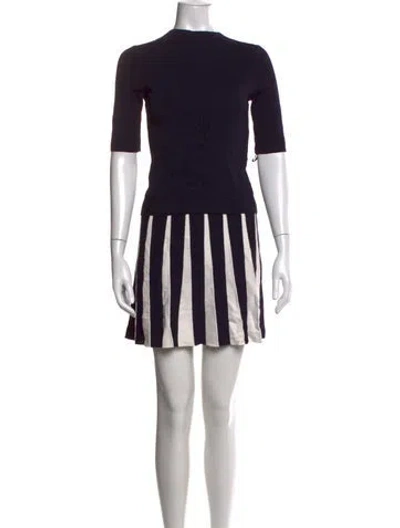 Pre-owned Ted Baker Striped Mini Dress In Black