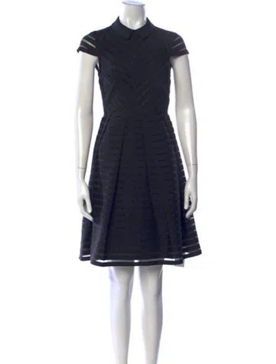 Pre-owned Ted Baker Striped Mini Dress In Black