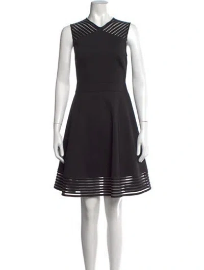 Pre-owned Ted Baker Striped Mini Dress In Black