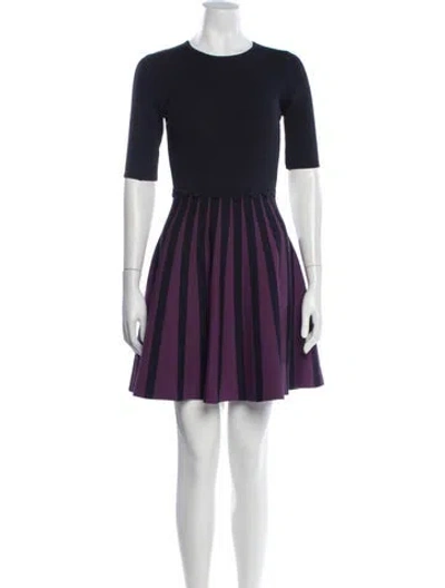 Pre-owned Ted Baker Striped Mini Dress In Black