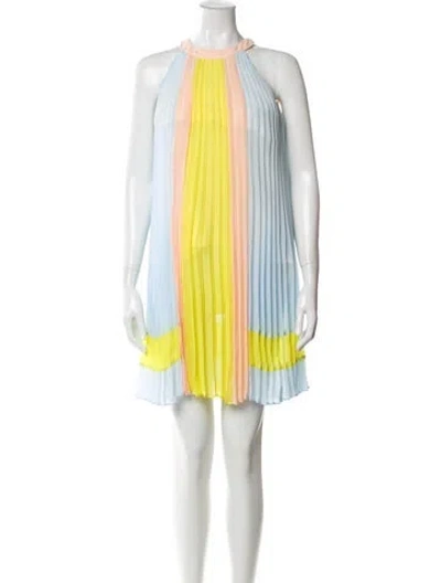 Pre-owned Ted Baker Striped Mini Dress In Blue
