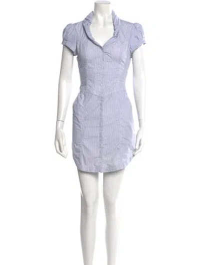 Pre-owned Ted Baker Striped Mini Dress In Blue