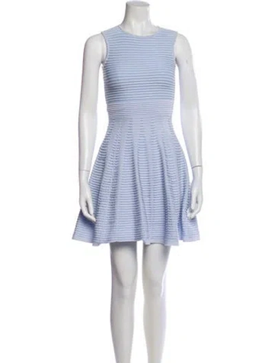 Pre-owned Ted Baker Striped Mini Dress In Blue