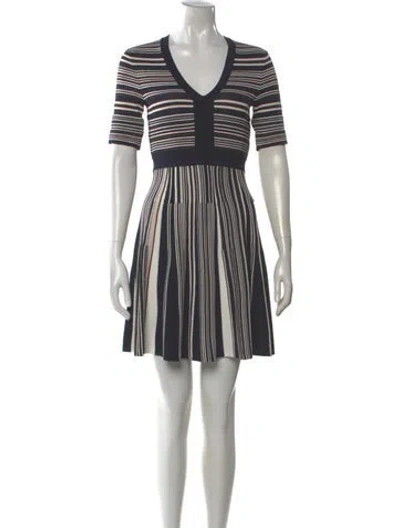 Pre-owned Ted Baker Striped Mini Dress In Blue