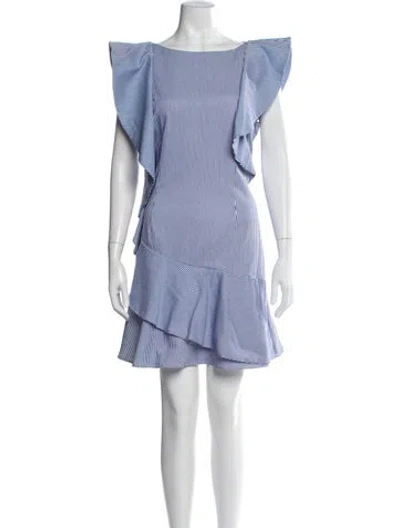 Pre-owned Ted Baker Striped Mini Dress In Blue