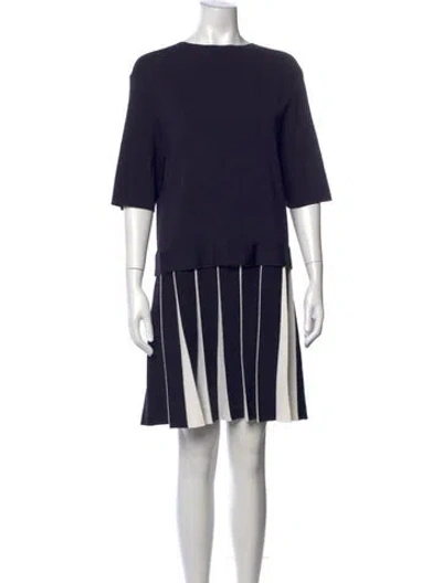 Pre-owned Ted Baker Striped Mini Dress In Blue