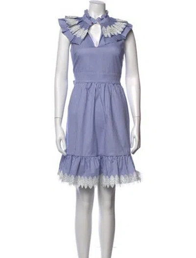 Pre-owned Ted Baker Striped Mini Dress In Blue