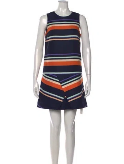 Pre-owned Ted Baker Striped Mini Dress In Blue