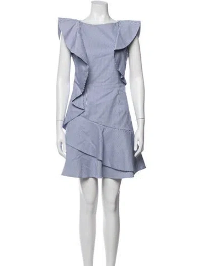 Pre-owned Ted Baker Striped Mini Dress In Blue