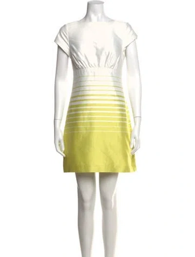 Pre-owned Ted Baker Striped Mini Dress In Green