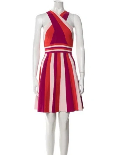 Pre-owned Ted Baker Striped Mini Dress In Multi