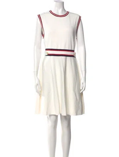 Pre-owned Ted Baker Striped Mini Dress In Neutral
