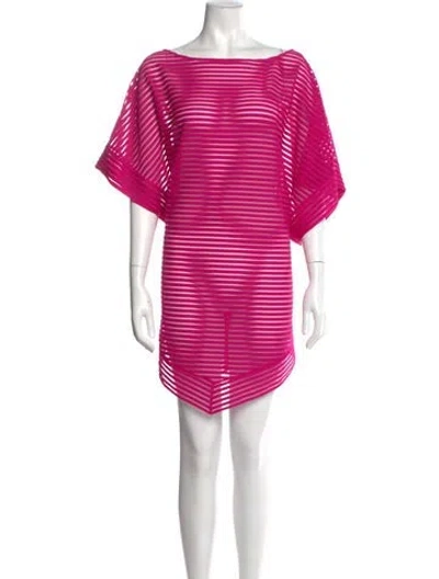 Pre-owned Ted Baker Striped Mini Dress In Pink