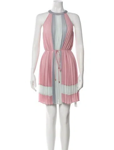 Pre-owned Ted Baker Striped Mini Dress In Pink