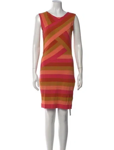 Pre-owned Ted Baker Striped Mini Dress In Pink