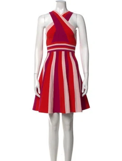 Pre-owned Ted Baker Striped Mini Dress In Pink