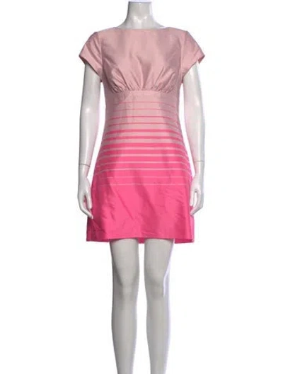 Pre-owned Ted Baker Striped Mini Dress In Pink