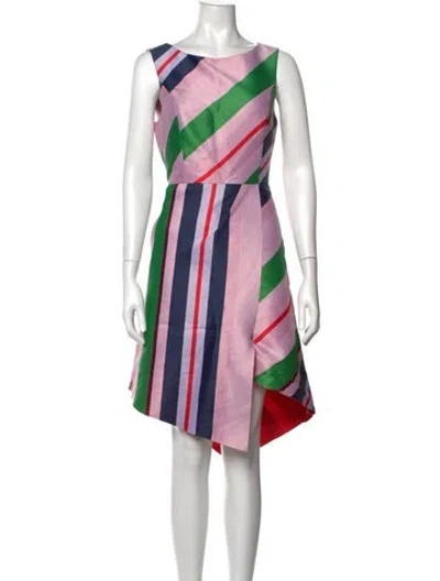Pre-owned Ted Baker Striped Mini Dress In Pink