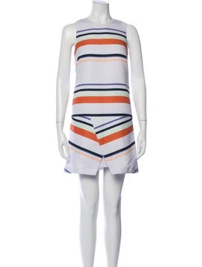 Pre-owned Ted Baker Striped Mini Dress In Purple