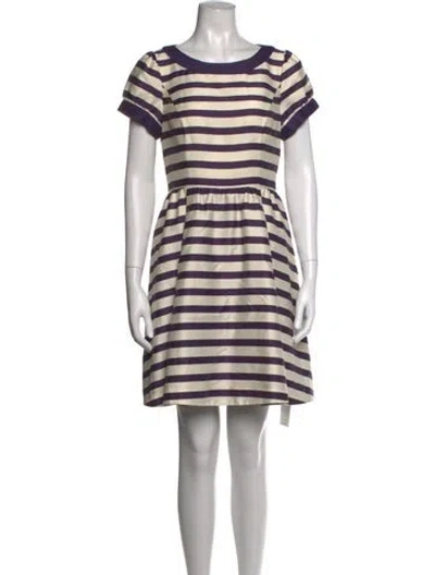Pre-owned Ted Baker Striped Mini Dress In Purple